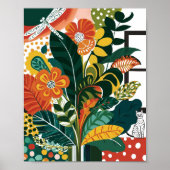 Abstrakte Blumenkunst Poster (Vorne)