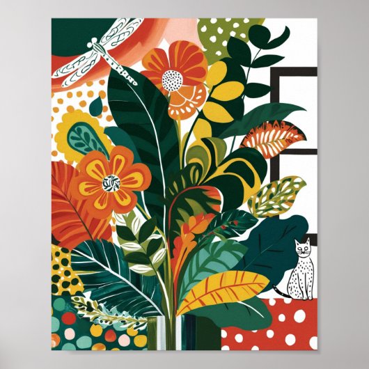 Abstrakte Blumenkunst Poster (Vorne)