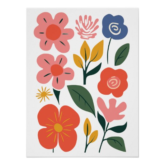 Abstrakte Blumenkunst Poster (Vorderseite)