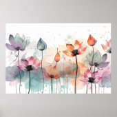 abstrakte Blumenkunst Poster (Vorne)