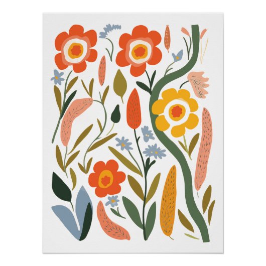 Abstrakte Blumenkunst Poster (Vorderseite)