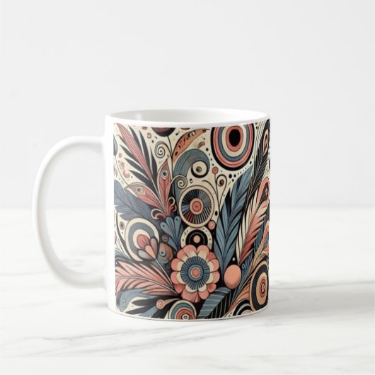 Abstrakte Blumenkunst Tasse - Buntes Design von Na (Links)
