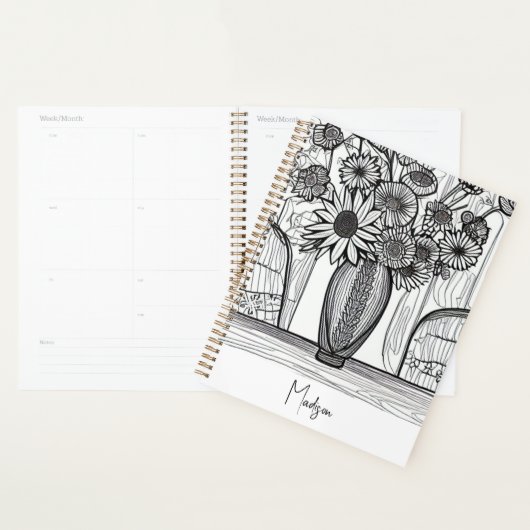 Abstrakte Blumenkunst Undatiert 2024 Neujahr Planer (Anzeige)