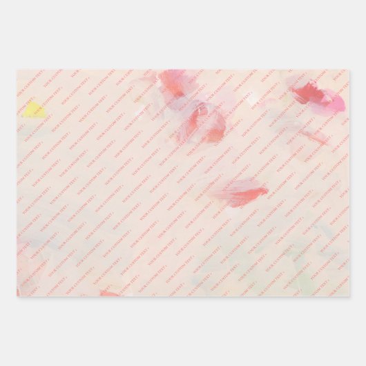 Abstrakte Blumenkunst von Rosa und Koralle Geschenkpapier Set (Vorderseite)