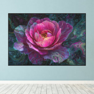 Abstrakte Blumenleinwandkunst – Moderne Blumenwand Leinwanddruck
