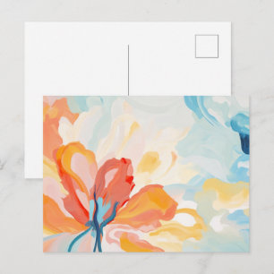 Abstrakte Blumenmalerei als Hintergrund Postkarte