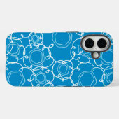 Abstrakte Blumenmatrix (Blau) Fine Art Case-Mate iPhone Hülle (Rückseite (Horizontal))
