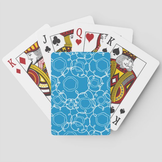 Abstrakte Blumenmatrix (Blau) Fine Art Spielkarten (Rückseite)