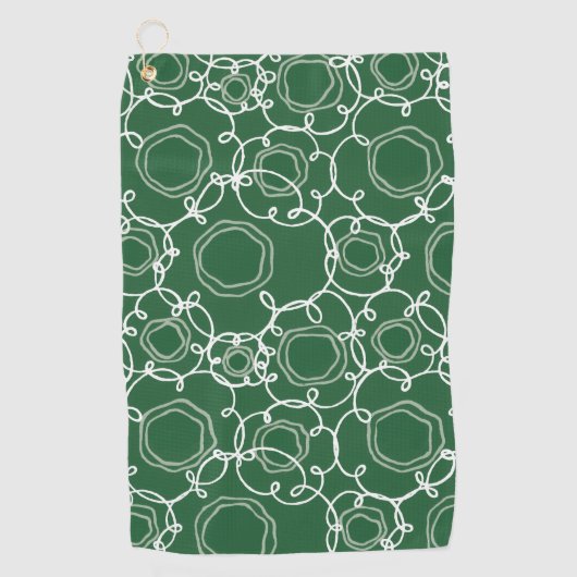 Abstrakte Blumenmatrix (Dunkelgrün) Fine Art Golfhandtuch (Vorderseite)