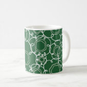 Abstrakte Blumenmatrix (Dunkelgrün) Fine Art Kaffeetasse (VorderseiteRechts)