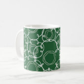 Abstrakte Blumenmatrix (Dunkelgrün) Fine Art Kaffeetasse (Vorderseite Links)