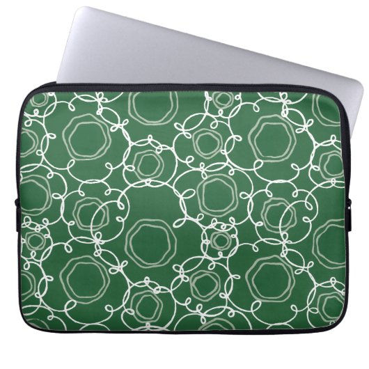 Abstrakte Blumenmatrix (Dunkelgrün) Fine Art Laptopschutzhülle (Vorderseite)