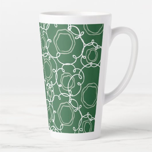 Abstrakte Blumenmatrix (Dunkelgrün) Fine Art Milchtasse (Rechts)