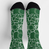 Abstrakte Blumenmatrix (Dunkelgrün) Fine Art Socken (Oben)