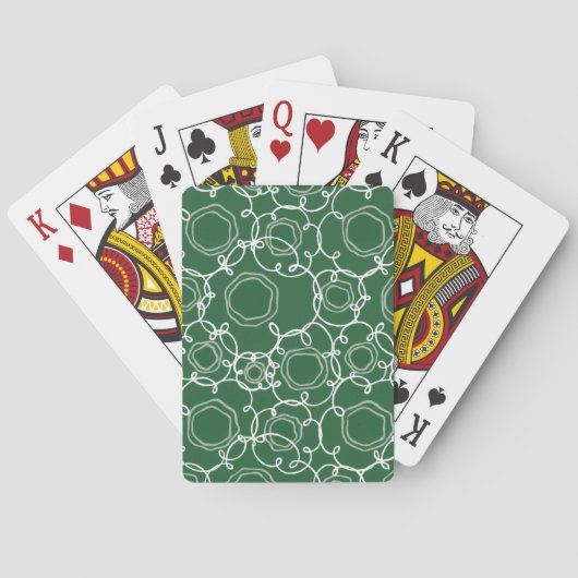 Abstrakte Blumenmatrix (Dunkelgrün) Fine Art Spielkarten (Rückseite)