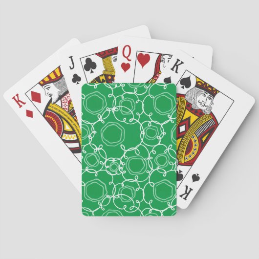 Abstrakte Blumenmatrix (Grün) Fine Art Spielkarten (Rückseite)