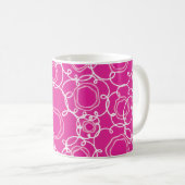 Abstrakte Blumenmatrix (Hot Pink) Fine Art Kaffeetasse (VorderseiteRechts)