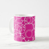 Abstrakte Blumenmatrix (Hot Pink) Fine Art Kaffeetasse (Vorderseite Links)