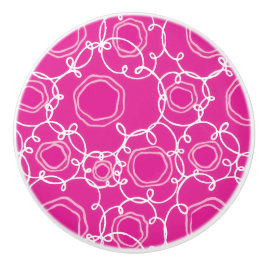 Abstrakte Blumenmatrix (Hot Pink) Fine Art Keramikknauf