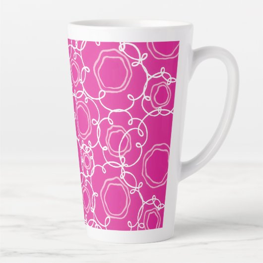 Abstrakte Blumenmatrix (Hot Pink) Fine Art Milchtasse (Rechts)