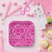 Abstrakte Blumenmatrix (Hot Pink) Fine Art Pappteller (Party)