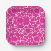 Abstrakte Blumenmatrix (Hot Pink) Fine Art Pappteller (Vorderseite)