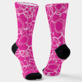 Abstrakte Blumenmatrix (Hot Pink) Fine Art Socken (Gewinkelt)