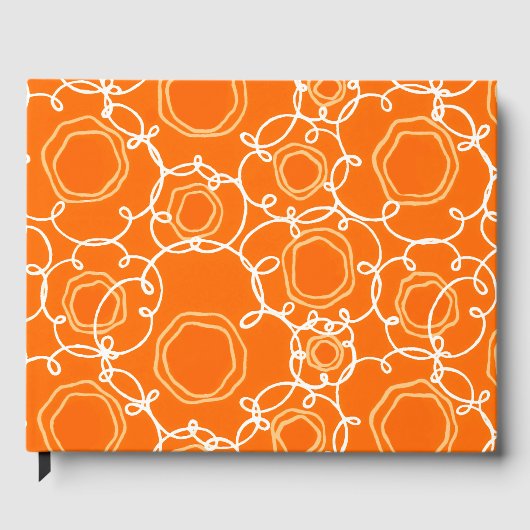 ABSTRAKTE BLUMENMATRIX IN ORANGE GÄSTEBUCH (Vorderseite)