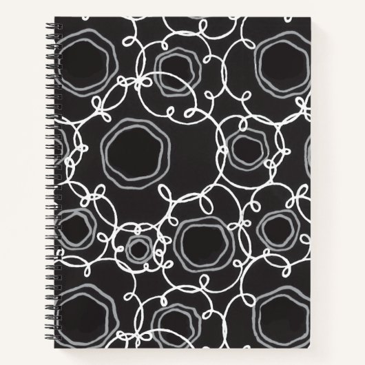 ABSTRAKTE BLUMENMATRIX IN SCHWARZ NOTIZBLOCK (Vorderseite)