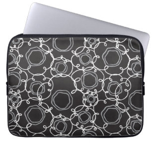 Abstrakte Blumenmatrix (Kohle) Fine Art Laptopschutzhülle
