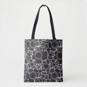 Abstrakte Blumenmatrix (Kohle) Fine Art Tasche