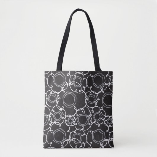 Abstrakte Blumenmatrix (Kohle) Fine Art Tasche (Vorderseite)
