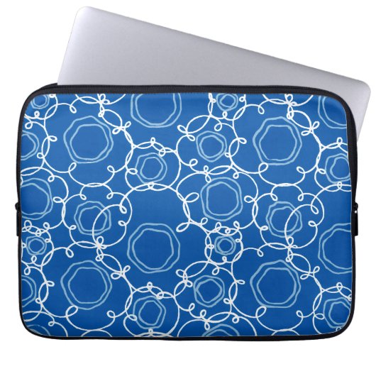 Abstrakte Blumenmatrix (Königsblau) Fine Art Laptopschutzhülle (Vorderseite)