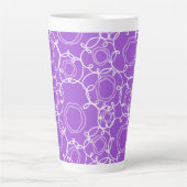 Abstrakte Blumenmatrix (Lila) Feine Kunst Milchtasse (Vorderseite)