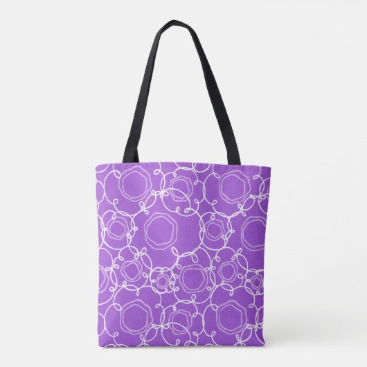 Abstrakte Blumenmatrix (Lila) Feine Kunst Tasche (Rückseite)