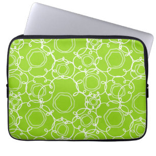 Abstrakte Blumenmatrix (Limette) Fine Art Laptopschutzhülle