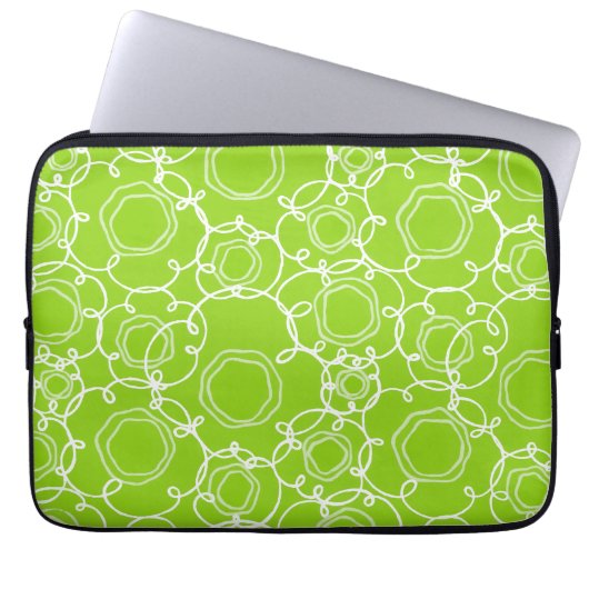 Abstrakte Blumenmatrix (Limette) Fine Art Laptopschutzhülle (Vorderseite)