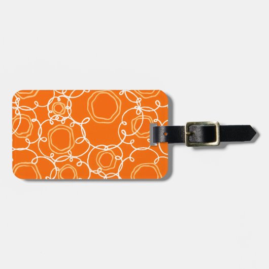 Abstrakte Blumenmatrix (Orange) Fine Art Gepäckanhänger (Vorderseite horizontal)