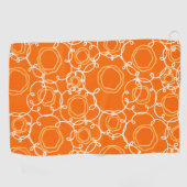 Abstrakte Blumenmatrix (Orange) Fine Art Golfhandtuch (Horizontal)