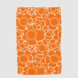 Abstrakte Blumenmatrix (Orange) Fine Art Golfhandtuch