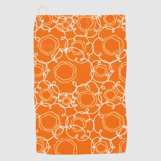 Abstrakte Blumenmatrix (Orange) Fine Art Golfhandtuch (Vorderseite)