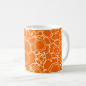 Abstrakte Blumenmatrix (Orange) Fine Art Kaffeetasse (VorderseiteRechts)