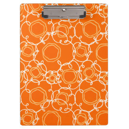 Abstrakte Blumenmatrix (Orange) Fine Art Klemmbrett