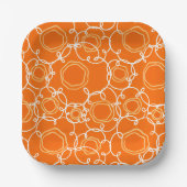 Abstrakte Blumenmatrix (Orange) Fine Art Pappteller (Vorderseite)