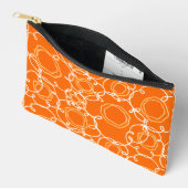 Abstrakte Blumenmatrix (Orange) Fine Art Zubehörtasche (Offen)