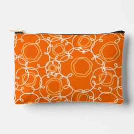 Abstrakte Blumenmatrix (Orange) Fine Art Zubehörtasche