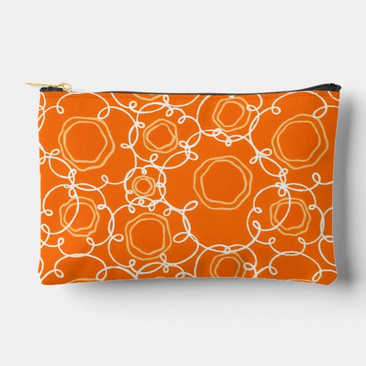 Abstrakte Blumenmatrix (Orange) Fine Art Zubehörtasche (Vorderseite)