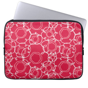 Abstrakte Blumenmatrix (Rot) Fine Art Laptopschutzhülle