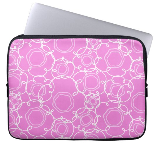 Abstrakte Blumenmatrix (Sanftes Rosa) Fine Art Laptopschutzhülle (Vorderseite)