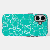 Abstrakte Blumenmatrix (Türkis) Fine Art Case-Mate iPhone Hülle (Rückseite (Horizontal))